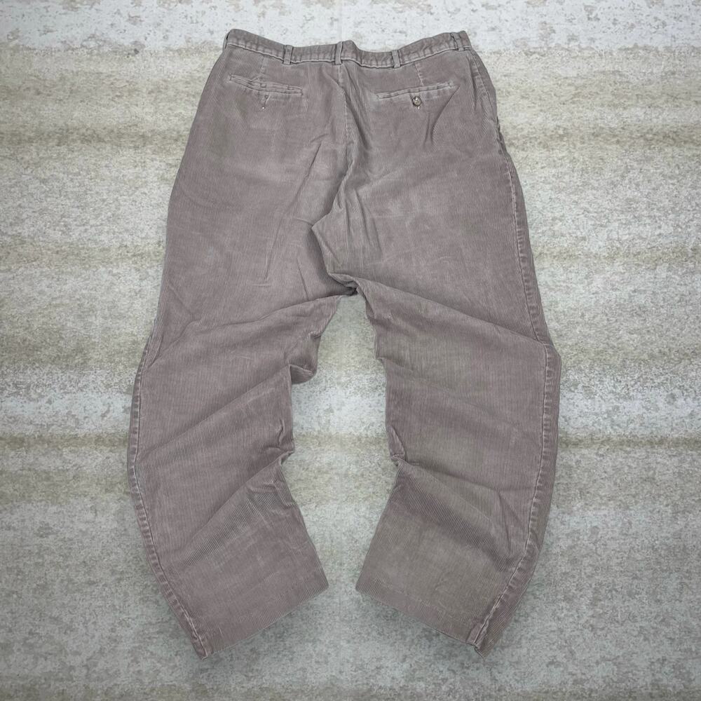 Vintage 90s Haggar Corduroy Pants 36x31 Straight Fit Light Tan Flat Front